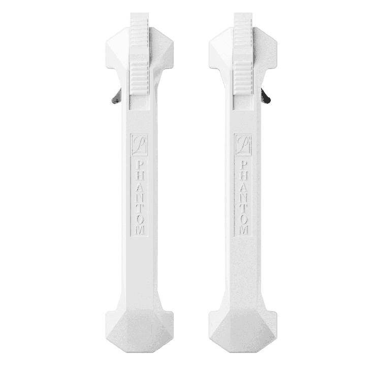 white latching screen door handle with latch stop option